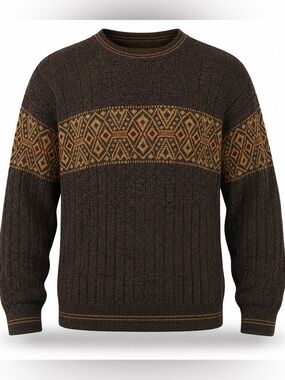 Vintage 90s David Taylor Hand Framed Geometric Sweater Men’s XL